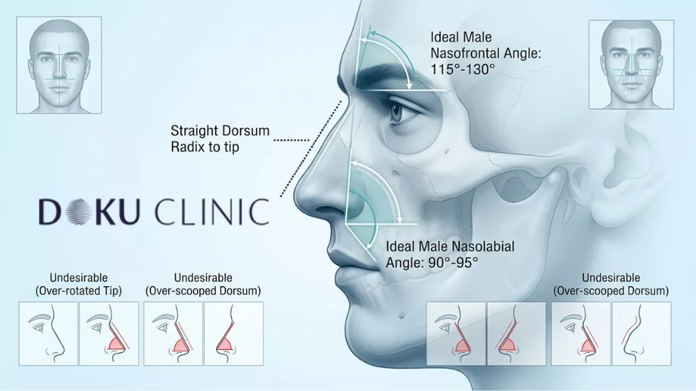 Nasen OP für Männer in Istanbul: Fortschrittliche Nasenchirurgie in der Doku Clinic The Straight Dorsum and Frontal Angle